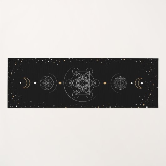 メタトロンの月と星の神聖な幾何学 ヨガマット (正面(横))