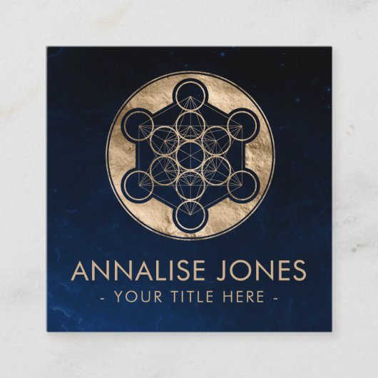 メタトロンの立方体の神聖なジオメトリ スクエア名刺 (正面)