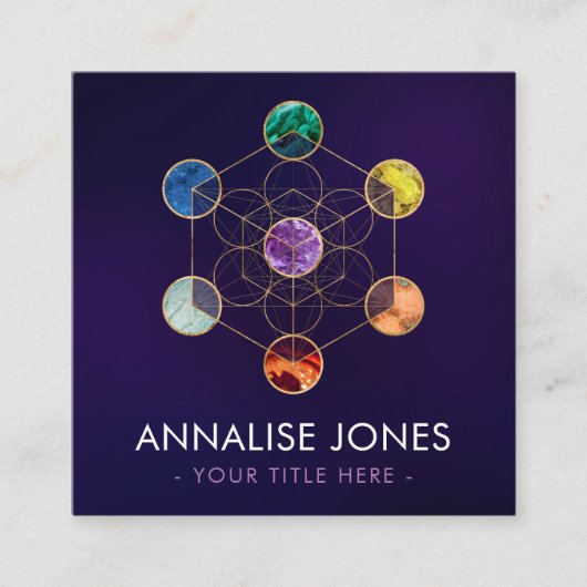 メタトロンの立方体チャクラ聖幾何学 スクエア名刺 (正面)