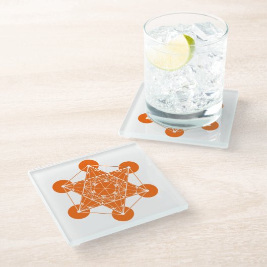 メタトロンの立方体 ガラスコースター (アングル)