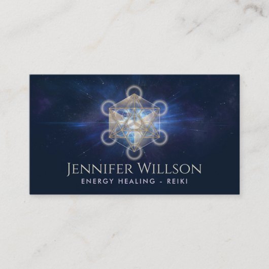 メタトロンの立方体 – 聖幾何学 名刺 (正面)