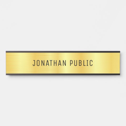 メタパーソナライズされたリックルフェイクック金ゴールド サインプレート (正面)