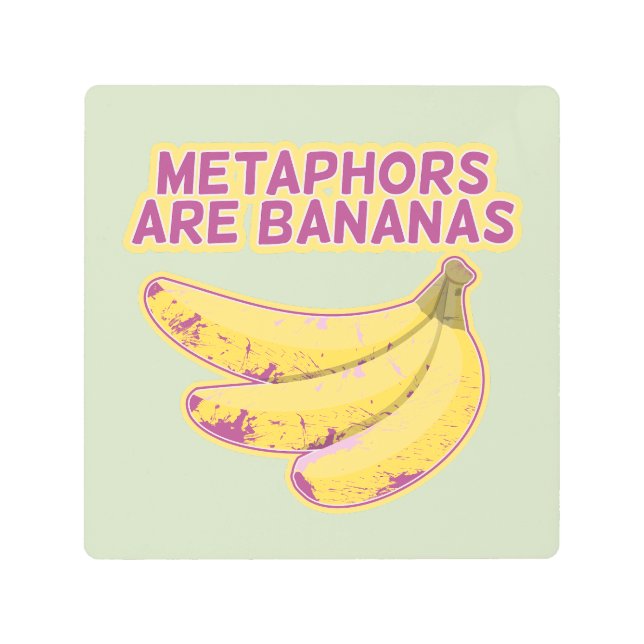 メタファーおもしろいタイポグラフィ メタルプリント (正面)