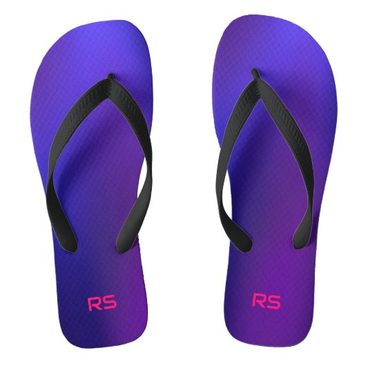 メタモルフォシス2ブルーエレガンスイニシャルモノグラム ビーチサンダル (フットベッド)