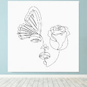 メタモルフォシス – 抽象芸術バタフライ&バララインアート キャンバスプリント (インサイチュ (ウッドフロア))