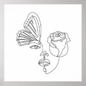 メタモルフォシス – 抽象芸術バタフライ&バララインアート ポスター (正面)