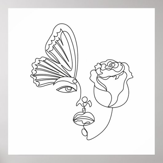 メタモルフォシス – 抽象芸術バタフライ&バララインアート ポスター (正面)