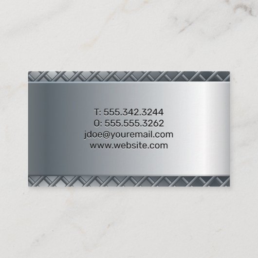 メタリお洒落ッ実在ク・エテート・ロゴ | メタリック 名刺 (裏面)