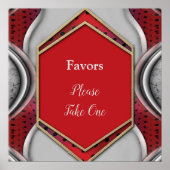 メタリはっきりしたモダンック3Dレッドグレーテクスチャルック ポスター (正面)