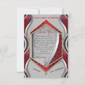 メタリはっきりしたモダンック3Dレッドグレーテクスチャルック 出欠カード (正面)