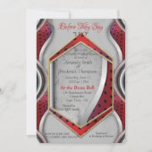 メタリはっきりしたモダンック3Dレッドグレーテクスチャルック 招待状 (正面)