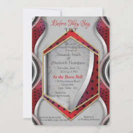 メタリはっきりしたモダンック3Dレッドグレーテクスチャルック 招待状