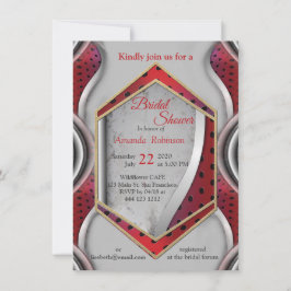 メタリはっきりしたモダンック3Dレッドグレーテクスチャルック 招待状