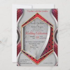 メタリはっきりしたモダンック3Dレッドグレーテクスチャルック 招待状