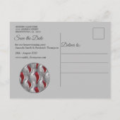 メタリはっきりしたモダンック3Dレッドグレーテクスチャルック 案内ポストカード (裏面)