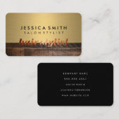 メタリエレガントックフェイク金ゴールドと黒のスタイリストのアイコン 名刺 (正面/裏面)