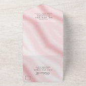 メタリエレガントッモダンクピンクホワイトシンプルシック オールインワン招待状 (外側)