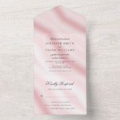 メタリエレガントッモダンクピンクホワイトシンプルシック オールインワン招待状 (内側)