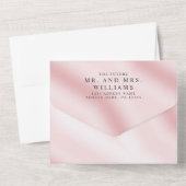 メタリエレガントッモダンクピンクホワイトシンプルシック オールインワン招待状 (裏面)