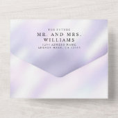 メタリエレガントッモダンク紫ホワイトシンプル オールインワン招待状 (裏面)