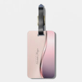 メタリエレガントッモダンク、ピンク ラゲッジタグ (裏面縦)