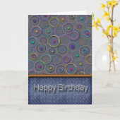 メタリカサークルと踏面誕生日 カード (黄色い花)