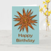 メタリカシャイニーとサテンスターバスト誕生日 カード (黄色い花)