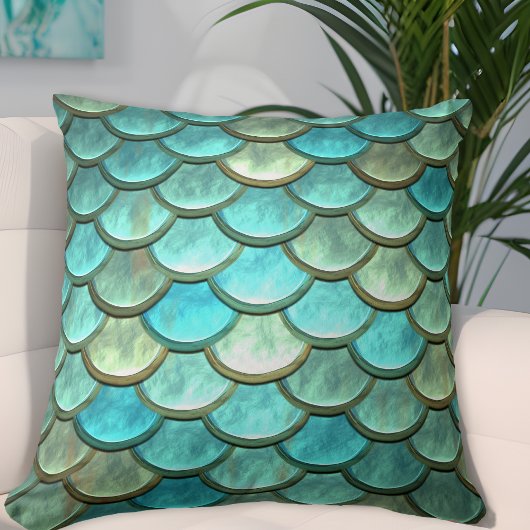 メタリカブルー人魚はかりで測枕 クッション