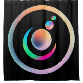 メタリカラフルック惑星と月虹 シャワーカーテン (正面)