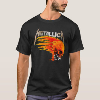 メタリカ フレイムド スカル グラフィックTシャツ 💀🔥 Tシャツ