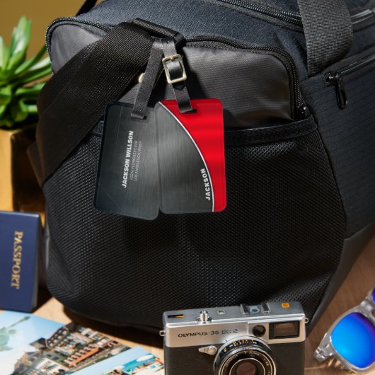 メタリグランジック背景 ラゲッジタグ (正面&裏面)