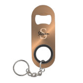 メタリッエレガントク青銅金ゴールドモノグラムメン キーホルダー栓抜き (正面)