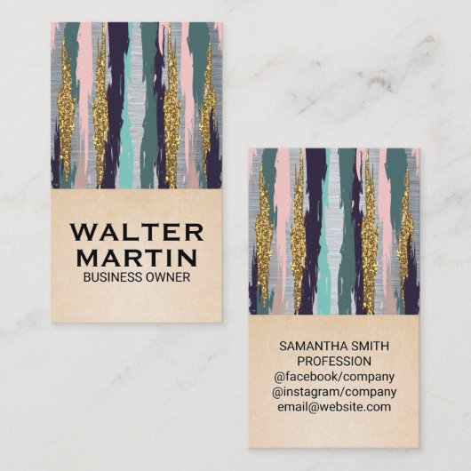 メタリックおよびパタ芸術的ーン 名刺 (正面/裏面)