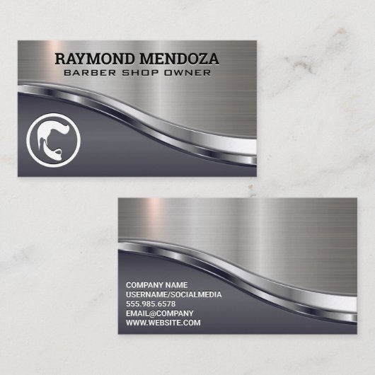 メタリックお洒落シャイン |メンズフェイシャルヘア 名刺 (正面/裏面)