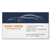 メタリックお洒落スポーツカーイラストレーション マグネット名刺 (正面)