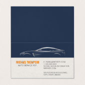 メタリックお洒落スポーツカーイラストレーション 名刺 (外部フラット)