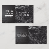 メタリックお洒落ブラック |黒い大理石のカラーブロック 名刺 (正面/裏面)