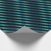 メタリックきらめくブルー斜めストライプ ラッピングペーパー (角)