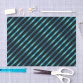 メタリックきらめくブルー斜めストライプ 薄葉紙 (クラフト)