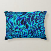 メタリックで曲がった錯覚、青から緑のイメージ アクセントクッション (正面)