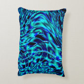 メタリックで曲がった錯覚、青から緑のイメージ アクセントクッション (裏面(縦))