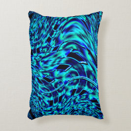 メタリックで曲がった錯覚、青から緑のイメージ アクセントクッション