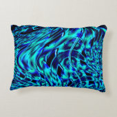 メタリックで曲がった錯覚、青から緑のイメージ アクセントクッション (裏面)
