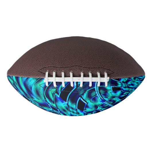 メタリックで曲がった錯覚、青から緑のイメージ アメリカンフットボール (正面)