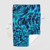 メタリックで曲がった錯覚、青から緑のイメージ ゴルフタオル (インサイチュ)