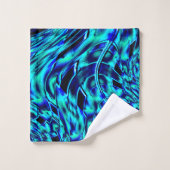 メタリックで曲がった錯覚、青から緑のイメージ バスタオルセット (ウォッシュタオル)