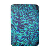 メタリックで曲がった錯覚、青から緑のイメージ バスマット (正面縦)