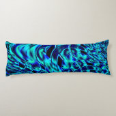 メタリックで曲がった錯覚、青から緑のイメージ ボディピロー (裏面)