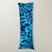 メタリックで曲がった錯覚、青から緑のイメージ ボディピロー (正面縦)