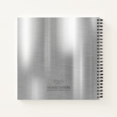 メタリックとグリッター マーブル ウェーブ ブラック シルバー ID808 ノートブック (裏面)